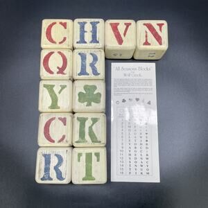 Vintage 1987 Wolf Creek All Seasons Blocks Wooden Message Decor Set 12 of 16